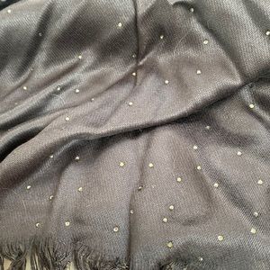 Dark gray wrap with silver rhinestones